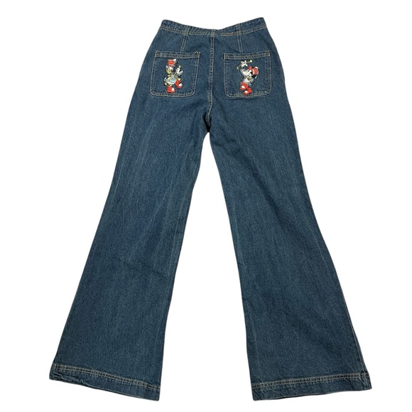 Macy’s Disney Women’s Minnie Majorette High Rise Wide-Leg Jeans Sz 4 NWT - Picture 1 of 15